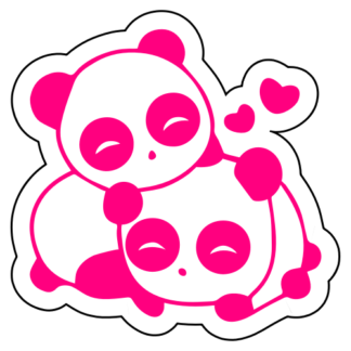 Cute Panda Couple In Love Sticker