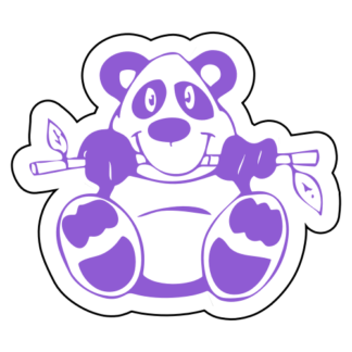 Funny Panda Eating Bamboo Sticker