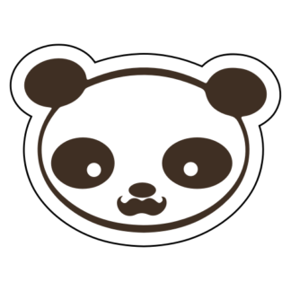 Young Panda Funny Moustache Sticker